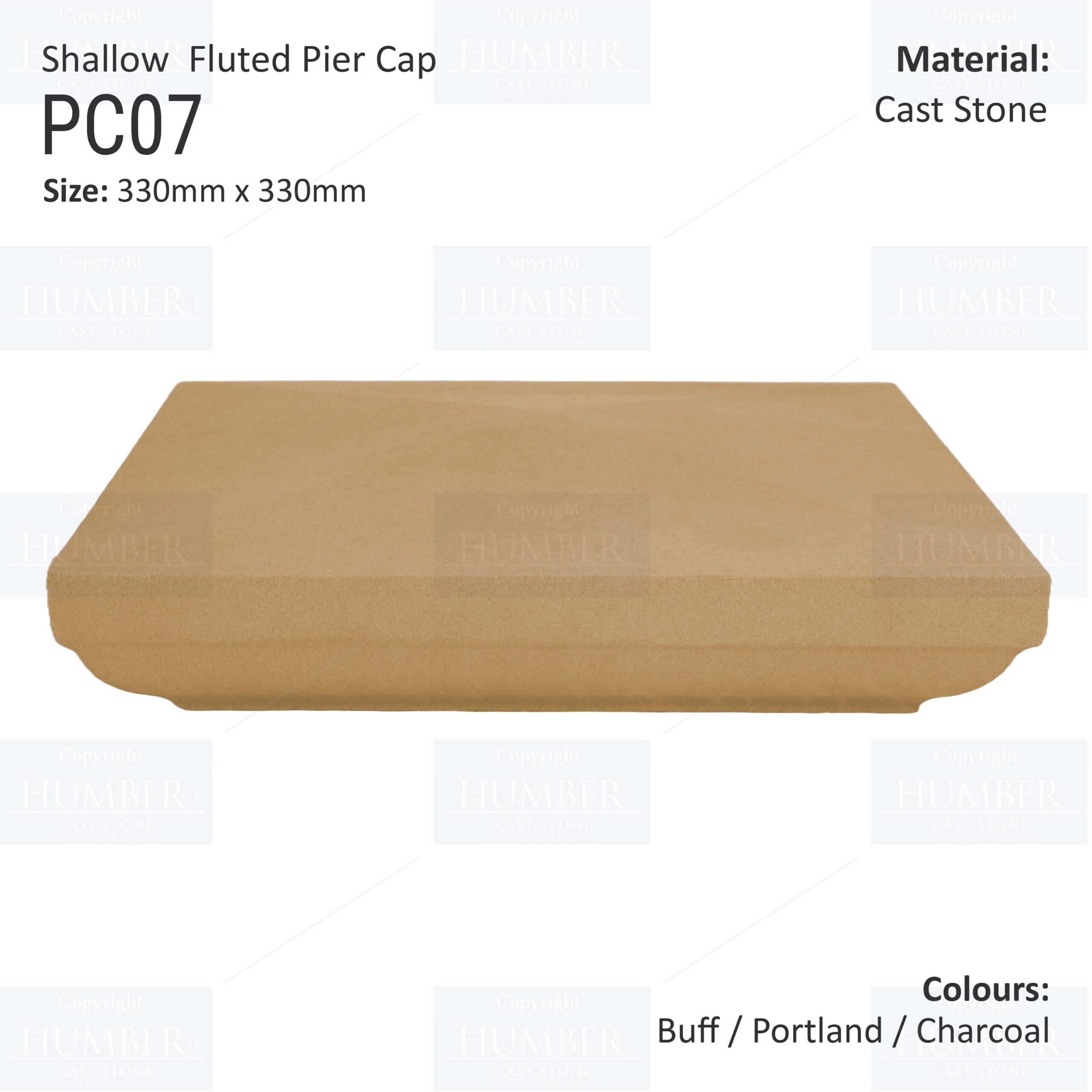 Slimline Fluted Pier Cap 330mm x 330mm
