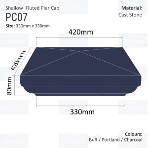 Slimline Fluted Pier Cap 330mm x 330mm