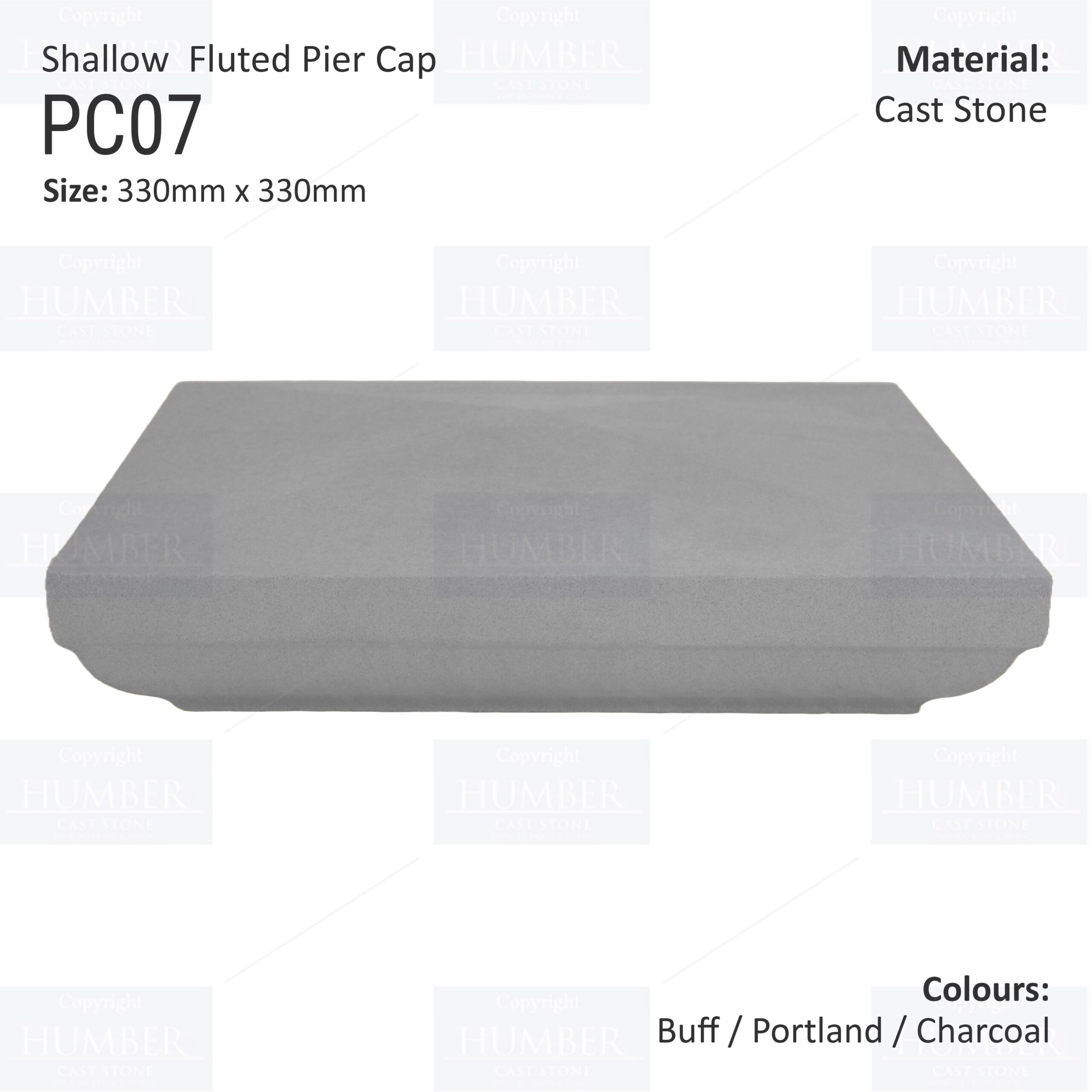 Slimline Fluted Pier Cap 330mm x 330mm