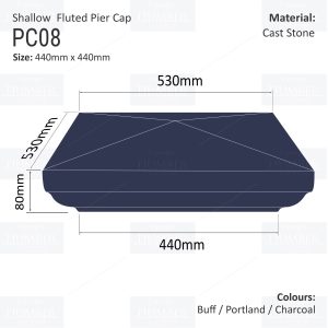 Slimline Fluted Pier Cap 440mm x 440mm