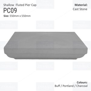 Slimline Fluted Pier Cap 550mm x 550mm