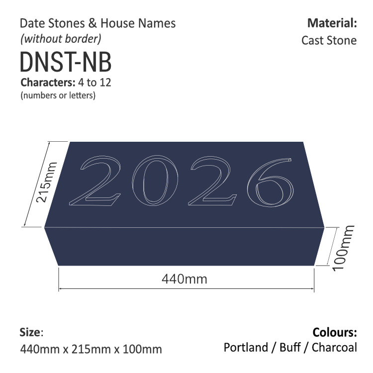 Date Stones and House Names (No Border) 440mm X 215mm