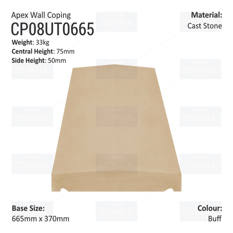 Apex Coping 370mm x 665mm x 50mm (Shallow)