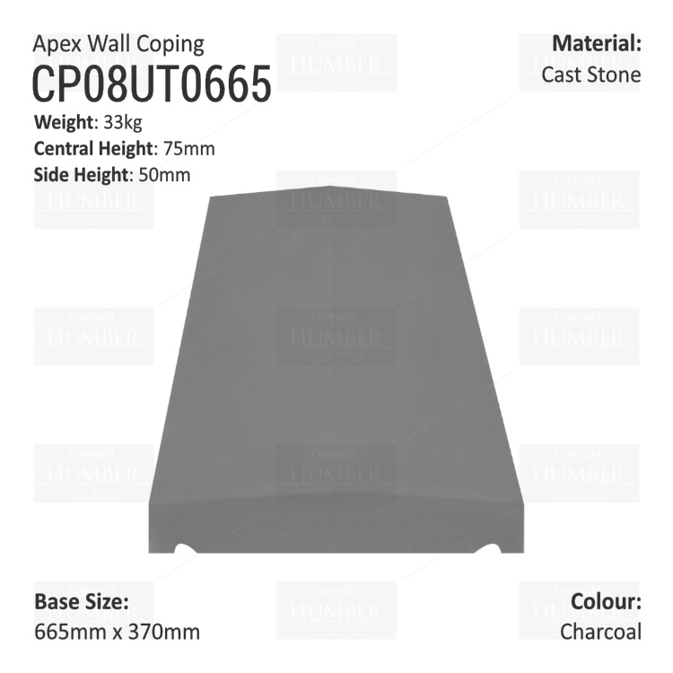 Apex Coping 370mm x 665mm x 50mm (Shallow)