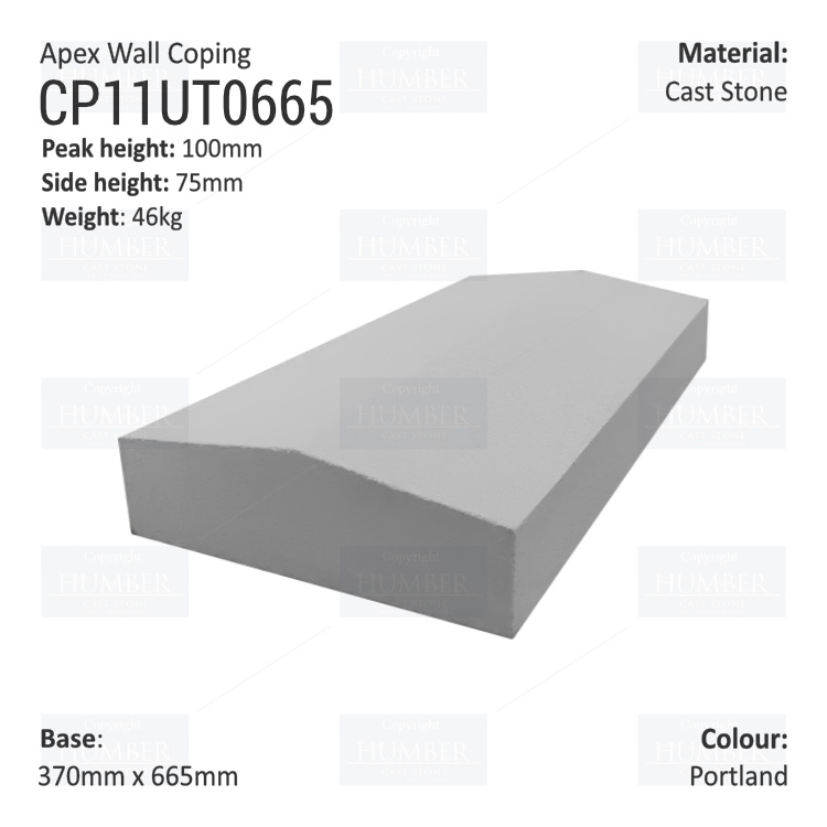 Apex Coping 370mm x 665mm x 75mm (Deep)