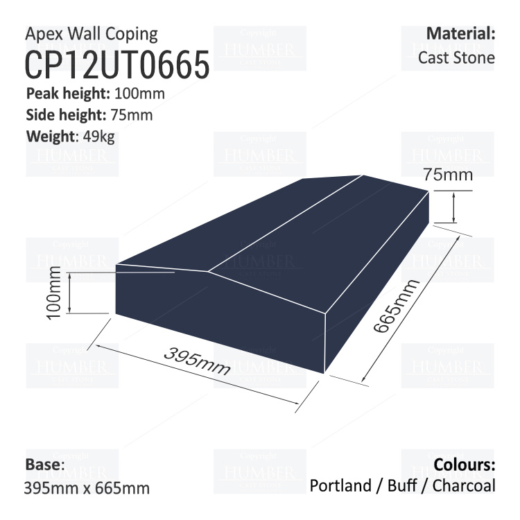 Apex Coping 395mm x 665mm x 75mm (Deep)