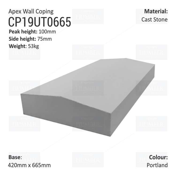 Apex Coping 420mm x 665mm x75mm (Deep)