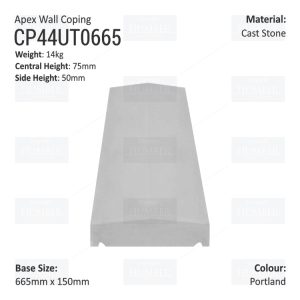 Apex Coping 150mm x 665mm x 50mm (Shallow)