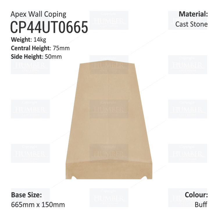 Apex Coping 150mm x 665mm x 50mm (Shallow)