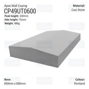 Apex Coping 450mm x 600mm x 75mm (Deep)