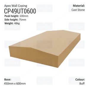Apex Coping 450mm x 600mm x 75mm (Deep)
