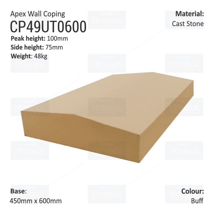 Apex Coping 450mm x 600mm x 75mm (Deep)