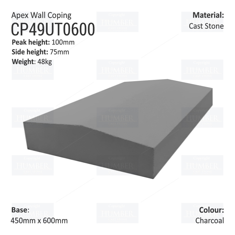 Apex Coping 450mm x 600mm x 75mm (Deep)