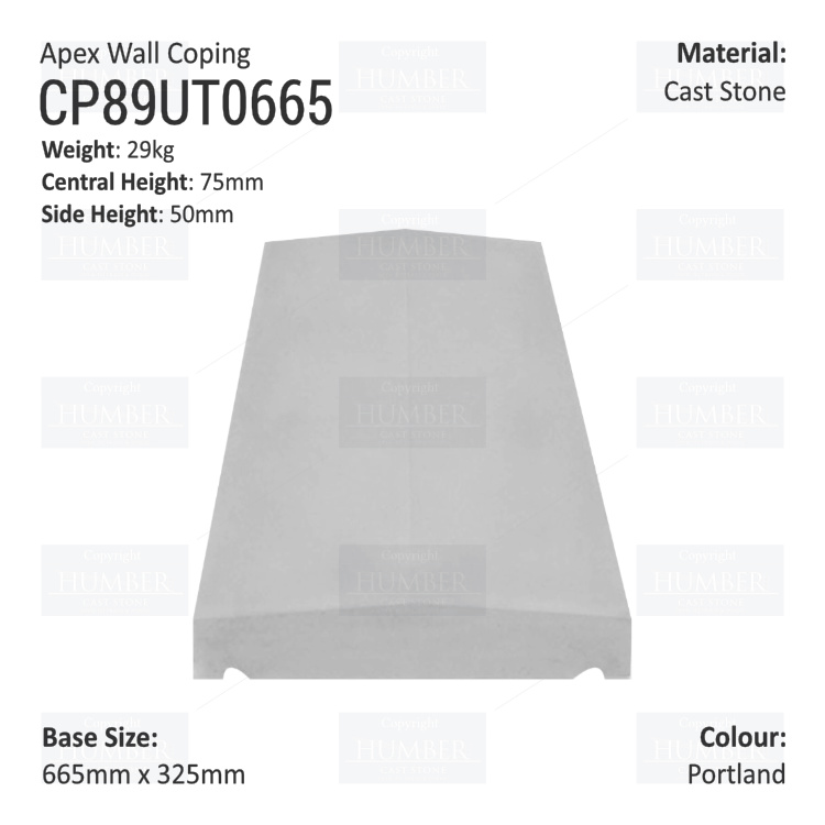 Apex Coping 325mm x 665mm x 50mm (Shallow)