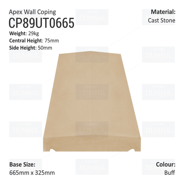 Apex Coping 325mm x 665mm x 50mm (Shallow)
