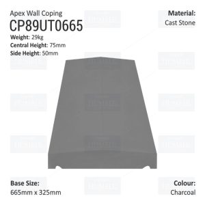 Apex Coping 325mm x 665mm x 50mm (Shallow)