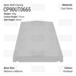 Apex Coping 440mm x 665mm x 50mm (Shallow)