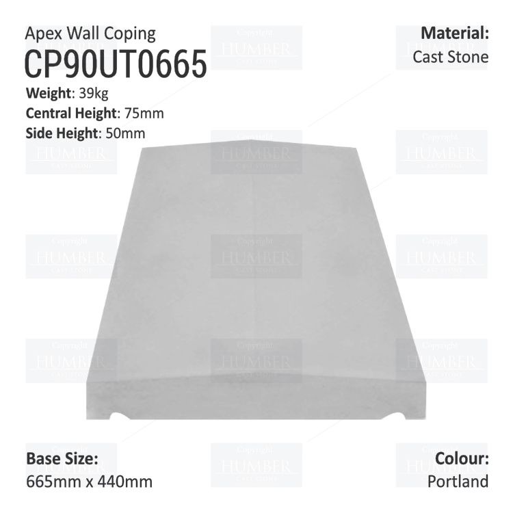 Apex Coping 440mm x 665mm x 50mm (Shallow)