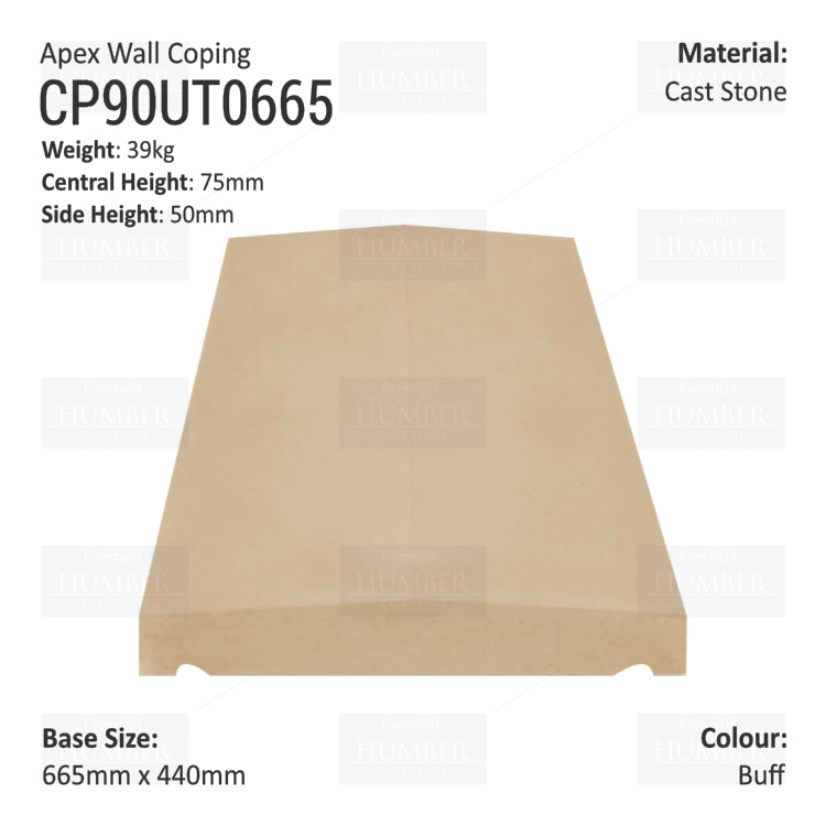 Apex Coping 440mm x 665mm x 50mm (Shallow)