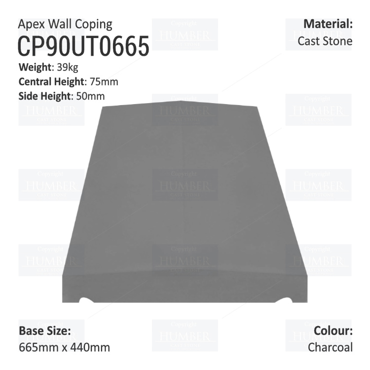 Apex Coping 440mm x 665mm x 50mm (Shallow)