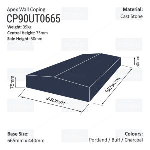 Apex Coping 440mm x 665mm x 50mm (Shallow)