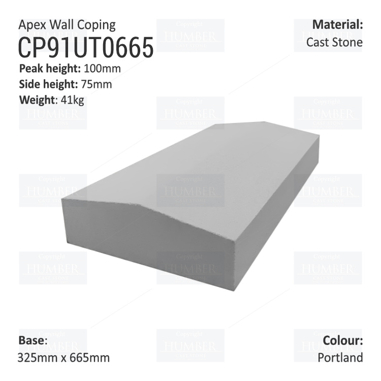 Apex Coping 325mm x 665mm x 75mm (Deep)