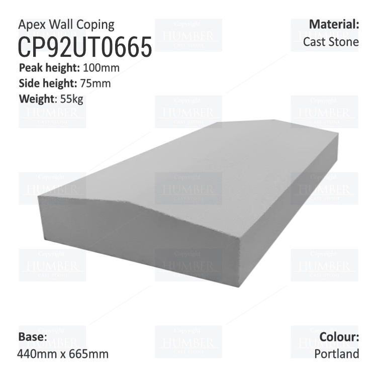 Apex Coping 440mm x 665mm x 75mm (Deep)