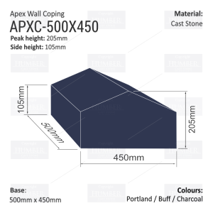 Apex Coping 450mm x 500mm x 105mm