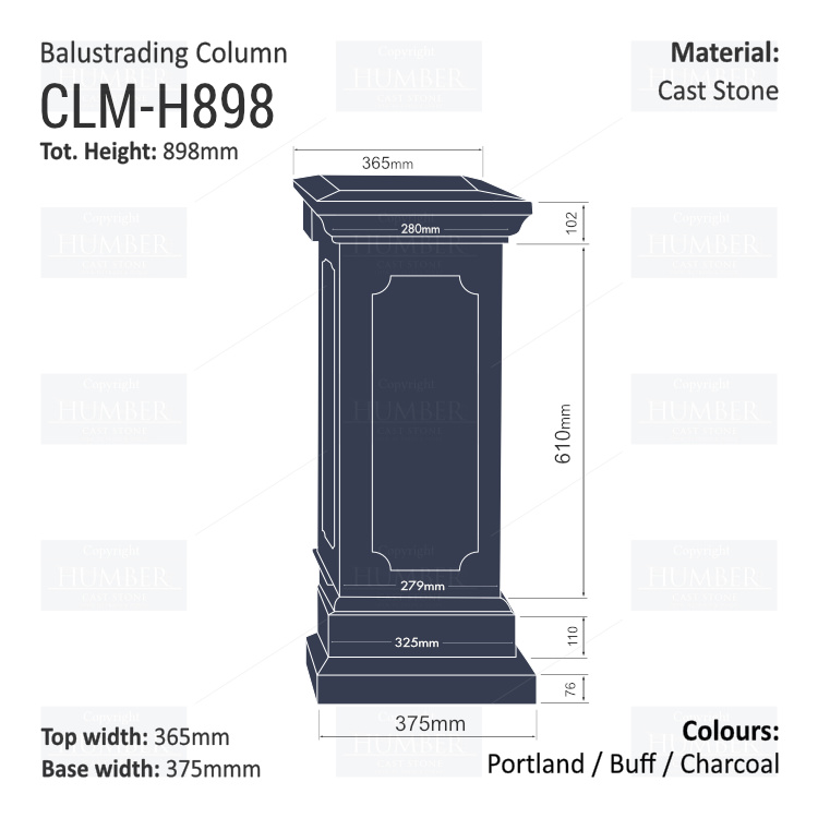 Balustrade - The York Pier Plinth - (CLM-H898)
