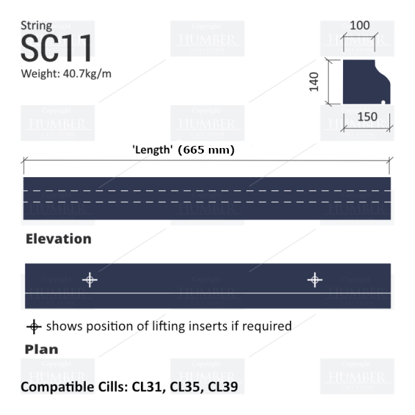 Bullnose String Course SC11