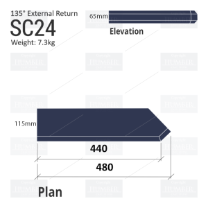 Chamfered String Course (135° External Return) SC24