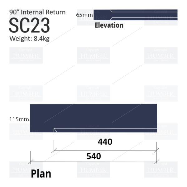 Chamfered String Course (90° Internal Return) SC23