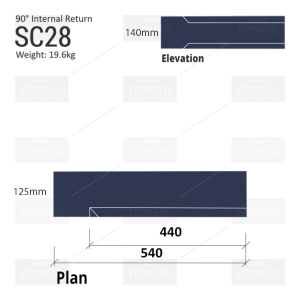 Chamfered String Course (90° Internal Return) SC28