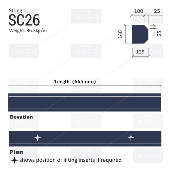 Chamfered String Course SC26