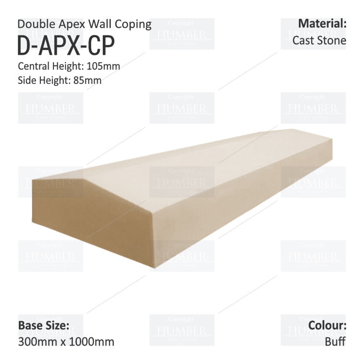 Double Apex Coping 300mm x 1000mm