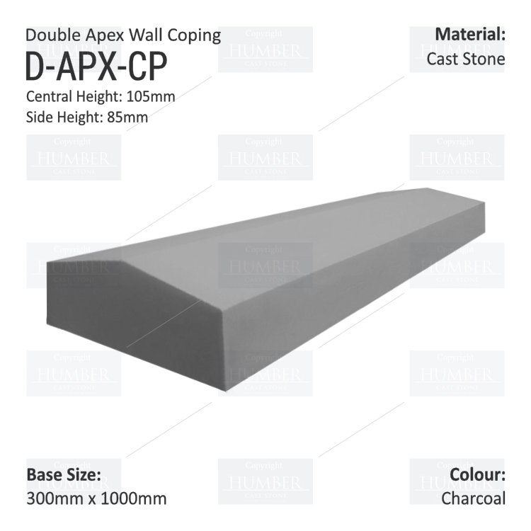 Double Apex Coping 300mm x 1000mm