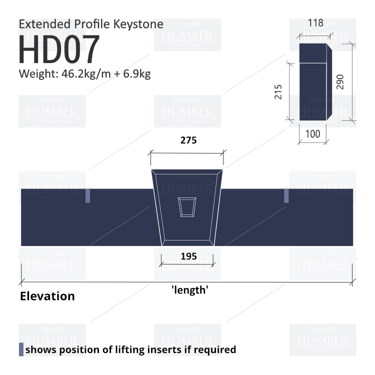 Plain Decorative Keystone Window Head