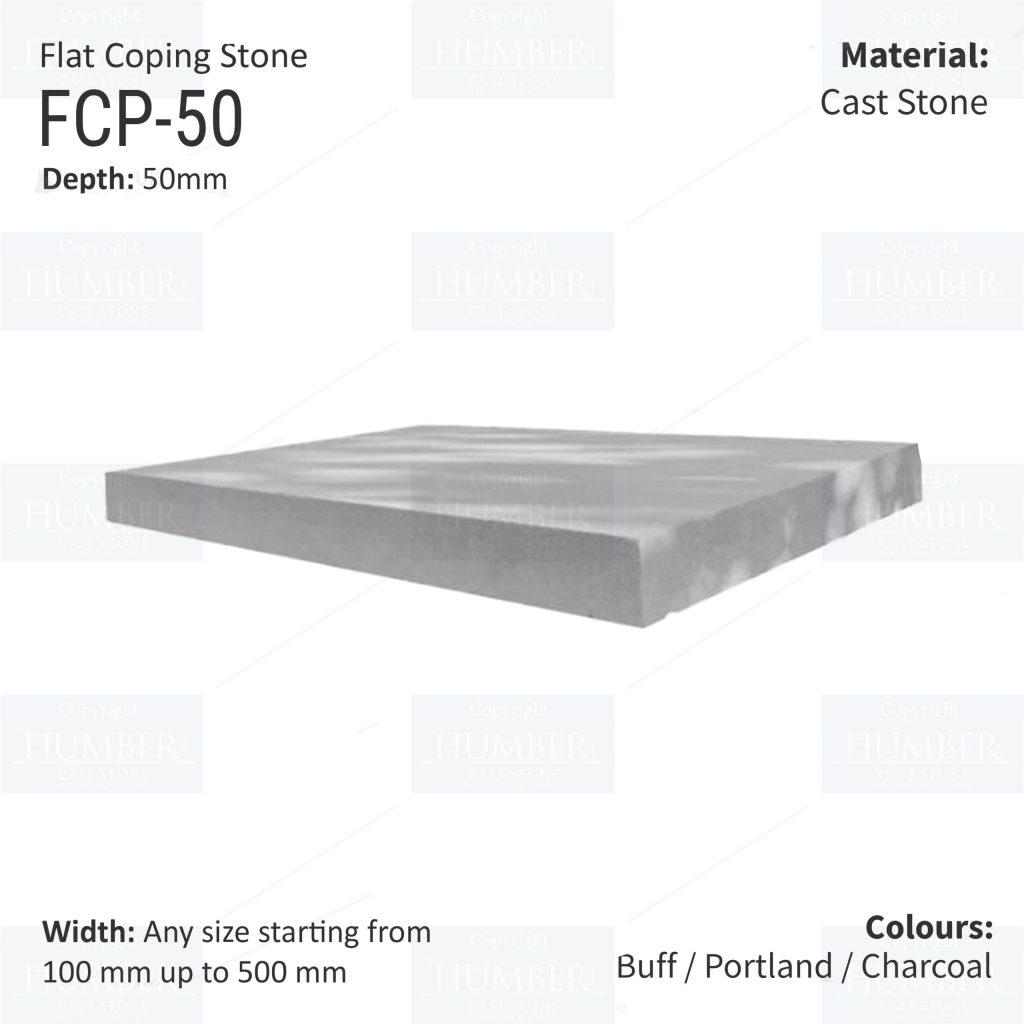 FLAT WALL COPINGS – 665MM LENGTH / 50MM HEIGHT