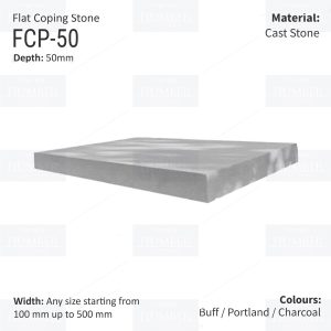 FLAT WALL COPINGS – 665MM LENGTH / 50MM HEIGHT