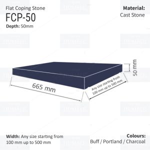 FLAT WALL COPINGS – 665MM LENGTH / 50MM HEIGHT
