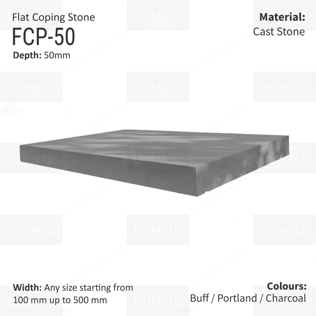 FLAT WALL COPINGS – 665MM LENGTH / 50MM HEIGHT