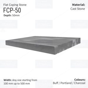 FLAT WALL COPINGS – 665MM LENGTH / 50MM HEIGHT