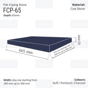 FLAT WALL COPINGS – 665MM LENGTH / 65MM HEIGHT