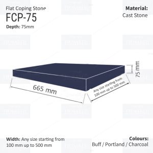 FLAT WALL COPINGS – 665MM LENGTH / 75MM HEIGHT