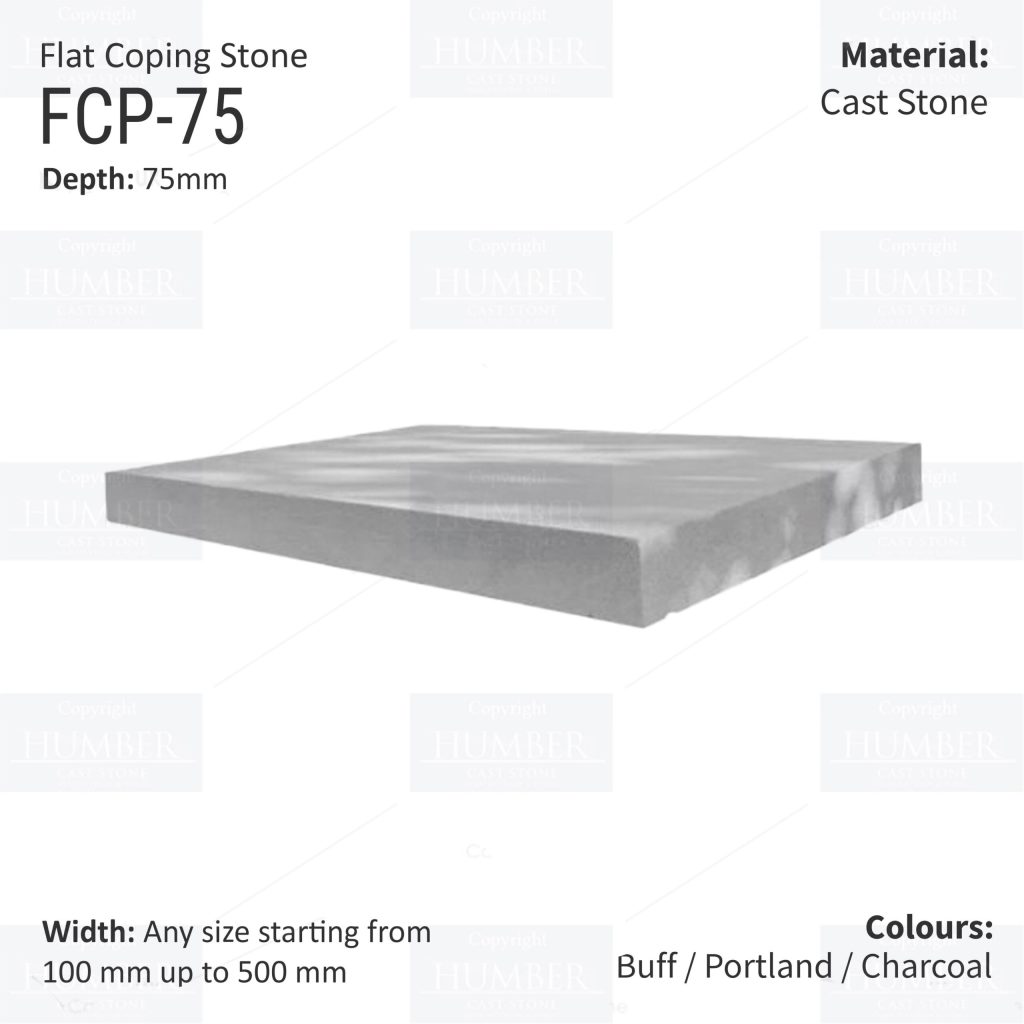 FLAT WALL COPINGS – 665MM LENGTH / 75MM HEIGHT