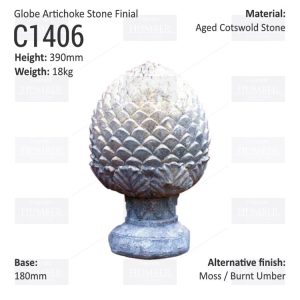 Globe Artichoke Stone Finial