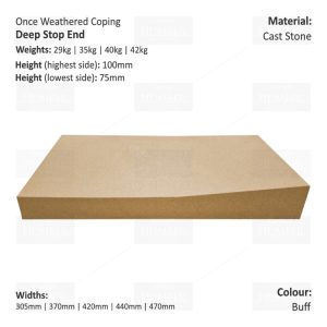 ONCE WEATHERED WALL COPING - STOP END (Deep Version)