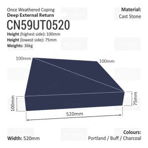 ONCE WEATHERED WALL COPING – EXTERNAL RETURN (DEEP VERSION)
