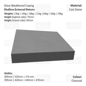 ONCE WEATHERED WALL COPING – EXTERNAL RETURN (SHALLOW VERSION)