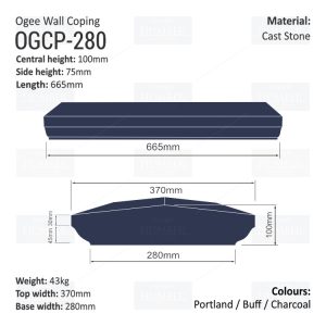Ogee Wall Coping – (Various Sizes)